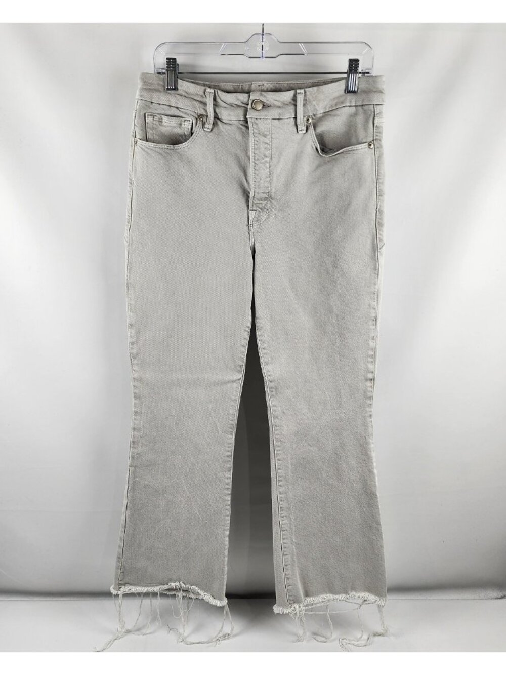 Good American Jeans Women 10/30 Gray Good Legs Crop Mini Boot (30x28) GLCMB220PT